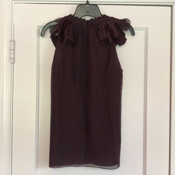 Rebecca Taylor Pleated Ruffle Neck Blouse - Picture 6 of 12